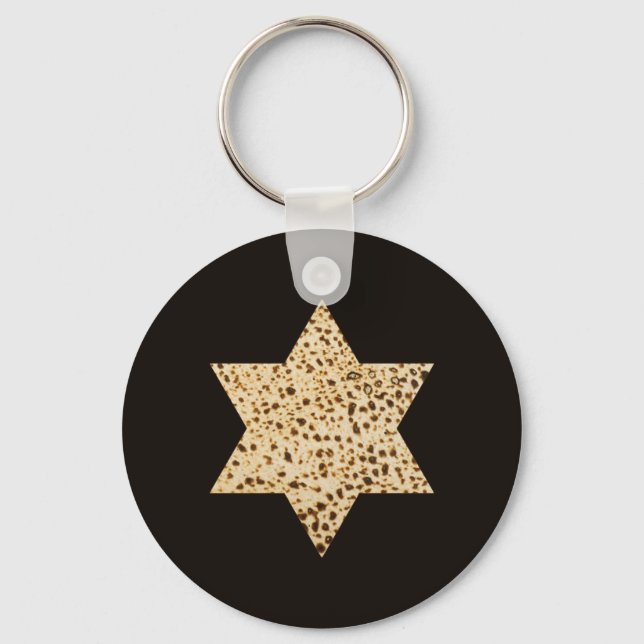 Passover Matzah Bread Star of David Keychain (Front)