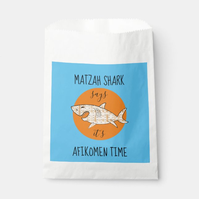 Passover Matzah Shark Afikomen Party Favor Bag (Front)