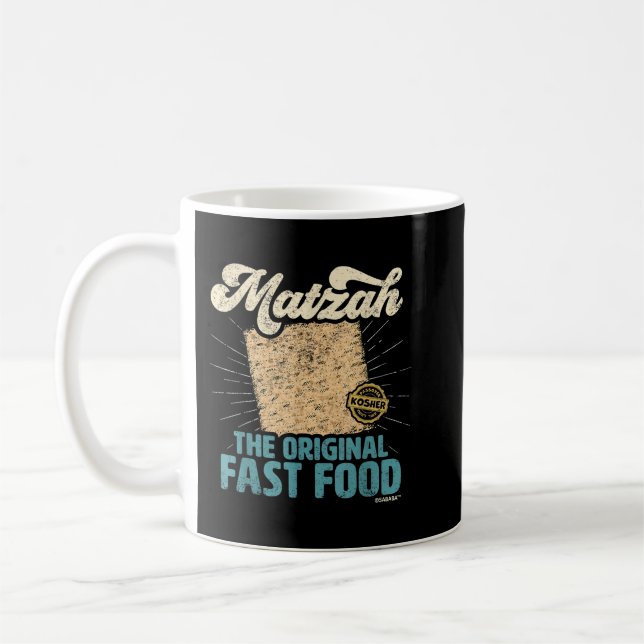 Passover Matzah The Original Fast Food Funny Seder Coffee Mug (Left)