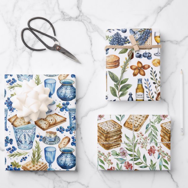 Passover Matzah  Wrapping Paper Sheets (Front)