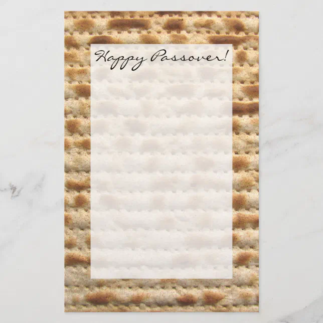 Passover matzah writing paper | Zazzle