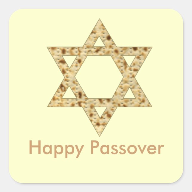 Passover Matzoh Star of David Square Sticker (Front)