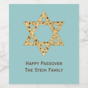 Passover Matzoh Star of David  Wine Label