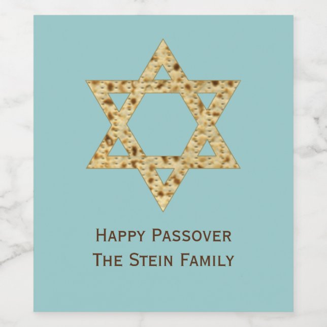 Passover Matzoh Star of David  Wine Label (Single Label)
