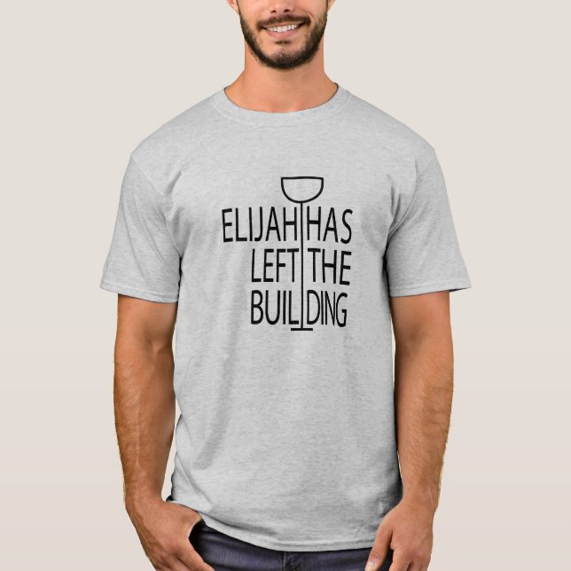 Passover Men Basic Funny T-Shirt Elijah building (Front)