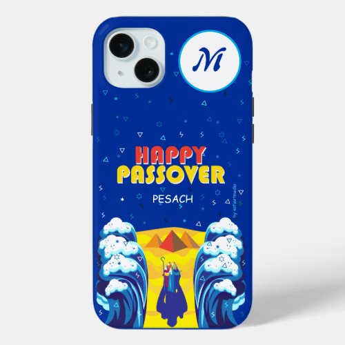 Passover MONOGRAM Exodus Red Sea Pop Art Pesach iPhone 15 Plus Case