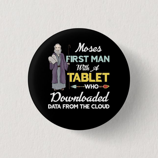 Passover Moses first man downloaded data from the  Button (Front)
