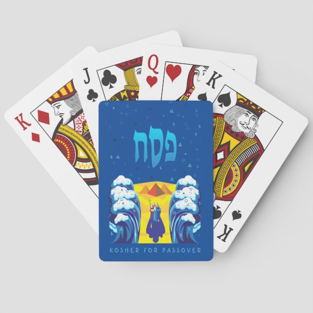 Passover Moses & Israelites' exodus from Egypt Poker Cards (Back)