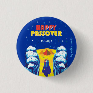 Passover Moses & Israelites' Exodus Pop Art Paint Button