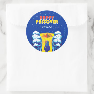 Passover Moses & Israelites' Exodus Pop Art Paint Classic Round Sticker