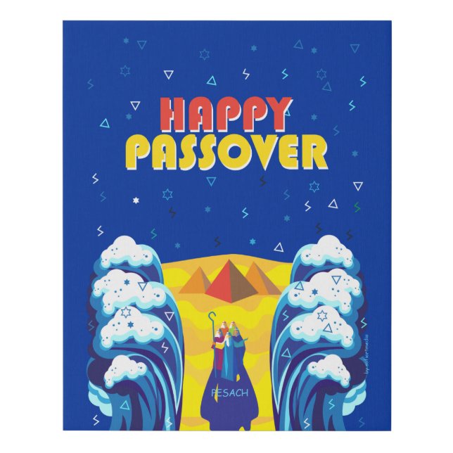 Passover Moses & Israelites' Exodus Pop Art Paint Faux Canvas Print (Front)