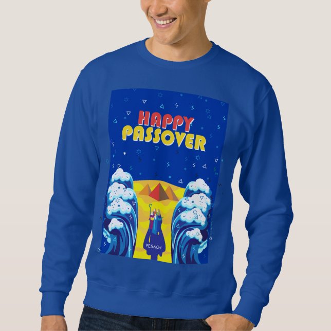 Passover Moses & Israelites' Exodus Pop Art Paint Sweatshirt (Front)