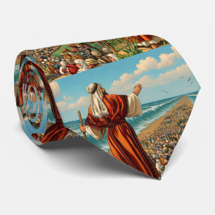 Passover Moses Parting the Red Sea Vintage Neck Tie
