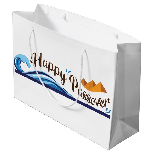 Passover Parting Of The Sea Large Gift Bag (Back Angled)