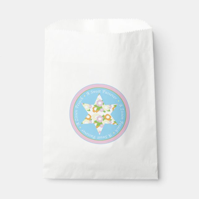 Passover "Pastel Flowers" Goodie Favor Bag (Front)
