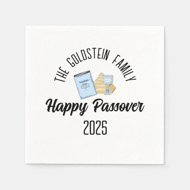 Passover Personalized Family Name  Napkins (Front)