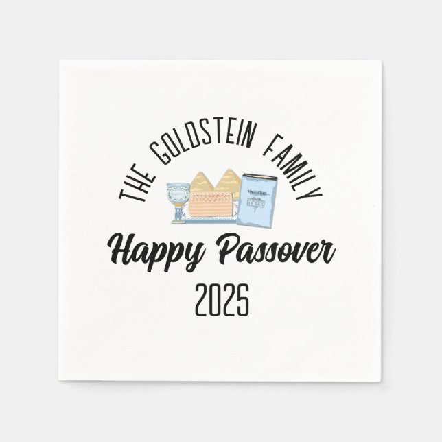 Passover Personalized Family Name  Napkins (Front)