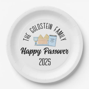 Passover Personalized Family Name  Paper Plates