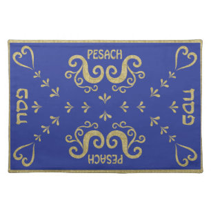 Passover/Pesach Gold Elegant Cloth Placemat