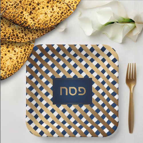 Passover Pesach Seder Dinner Elegant Hebrew  Paper Plates