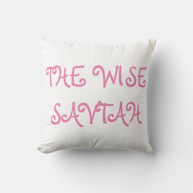 PASSOVER PESACH SEDER PILLOW "THE WISE SAVTAH" (Front)