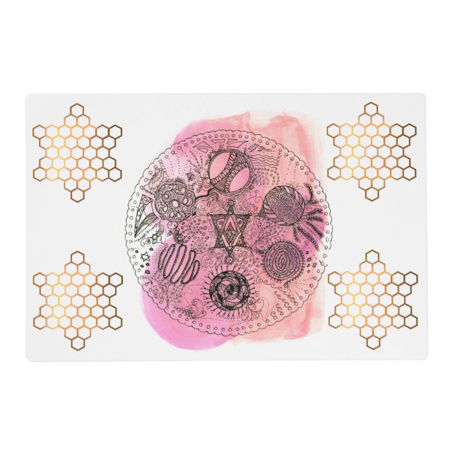 Passover / Pesach Seder Plate  Placemat (Front)