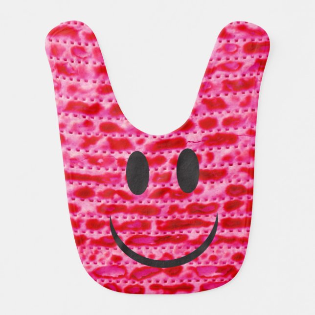Passover Pink Colorful Matzah Baby Bib (Front)