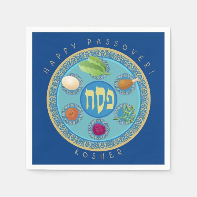 Passover Plate Kosher Pesach Napkins (Front)