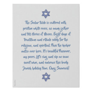 Passover Poem On Wrapped Canvas Print