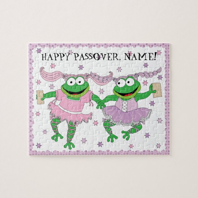 Passover Puzzle "TuTu Cute Frogs with Matzah!" (Horizontal)