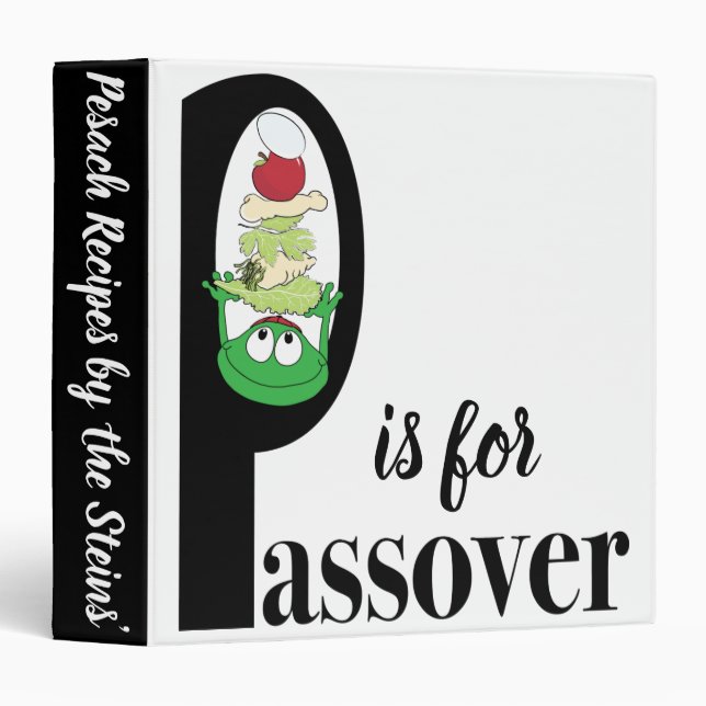 Passover Recipe Book Binder "P is for Passover" (Front/Spine)
