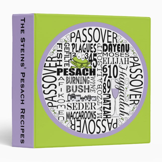 Passover Recipe Book Binder "Pesach Recipes" (Front/Spine)
