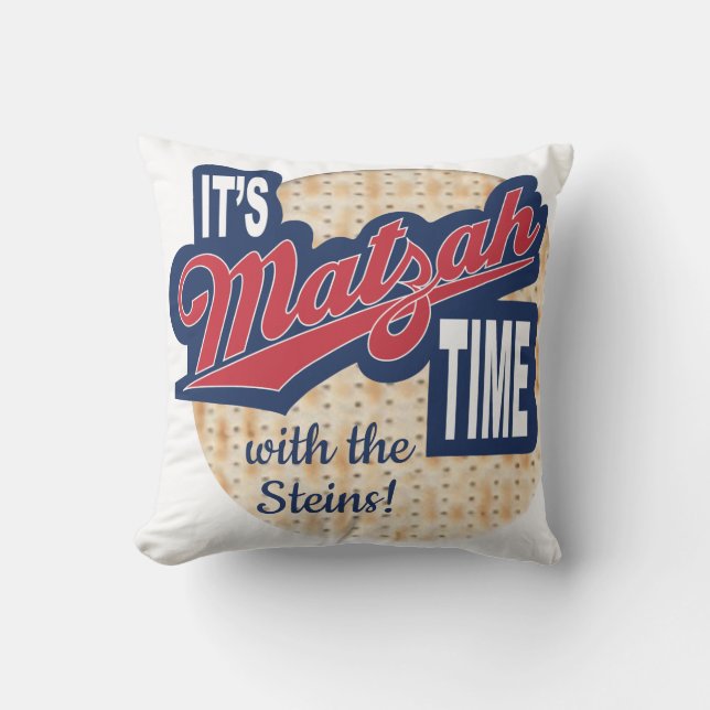 Passover Seder 16/16" Pillow "It's MATZAH Time!" (Front)
