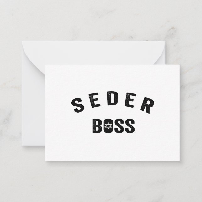 Passover Seder Boss My Rules Jewish Funny Gift  Note Card (Front)