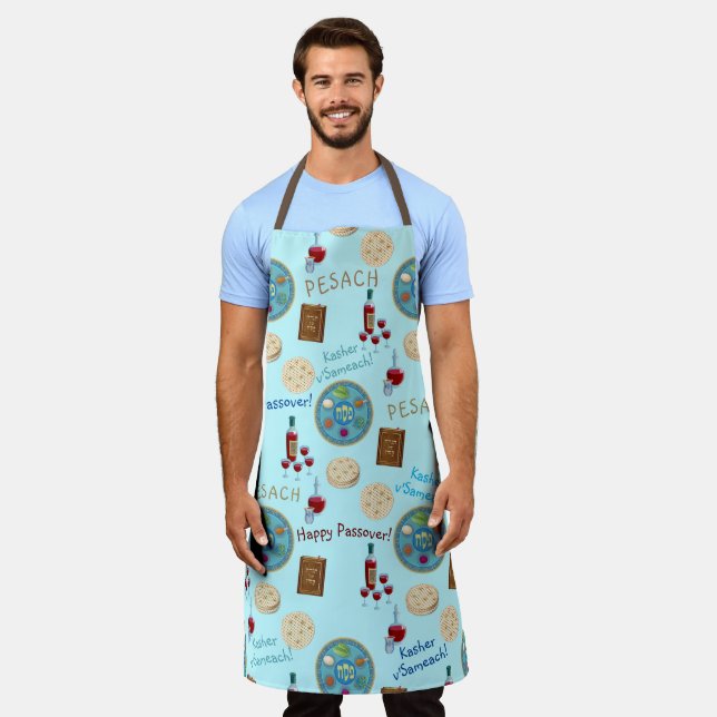 Passover Seder Kosher Matzah Pesach Vintage Apron (Worn)