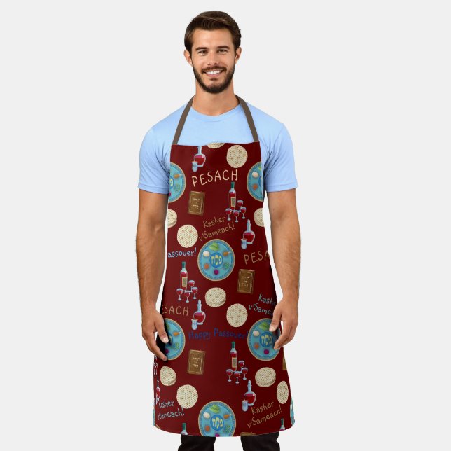 Passover Seder Kosher Matzah Pesach Vintage Apron (Worn)