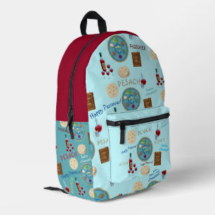 Passover Seder Kosher Matzah Pesach Vintage Printed Backpack