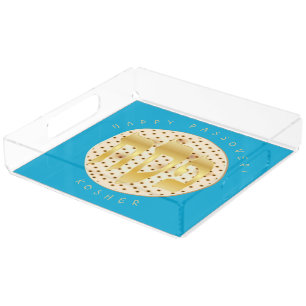 Passover Seder Kosher Pesach for Matzah Acrylic Tray