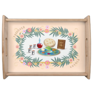 Passover Seder Kosher Pesach Matzah Serving Tray