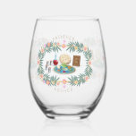 Passover Seder Kosher Pesach Matzah Stemless Wine Glass