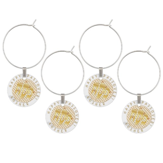 Passover Seder Kosher Pesach Matzah Wine Charm (Staggered)