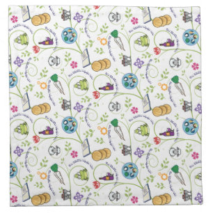 Passover Seder Matza Wine Frogs Colorful Quirky Cloth Napkin