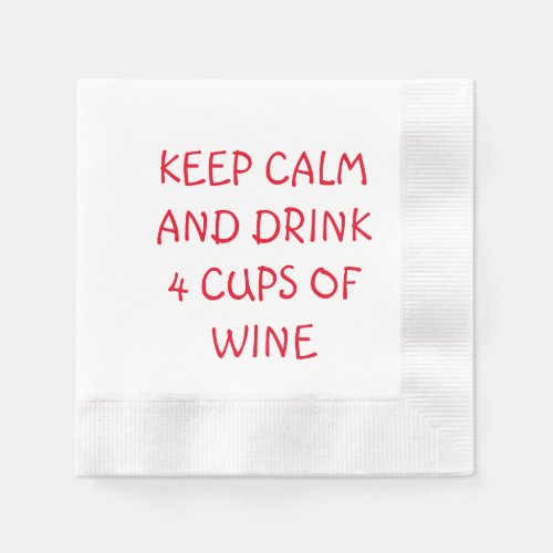 PASSOVER SEDER NAPKINS KEEP CALM AND DRINK 4 CUPS