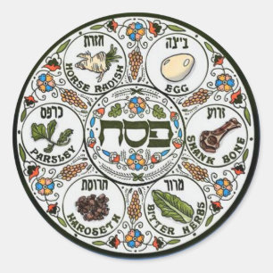  Passover Seder plate Classic Round Sticker
