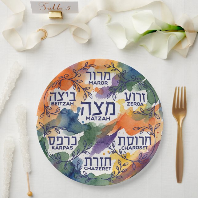 Passover Seder Plate Kearah for All Guests Pesach  (Wedding)
