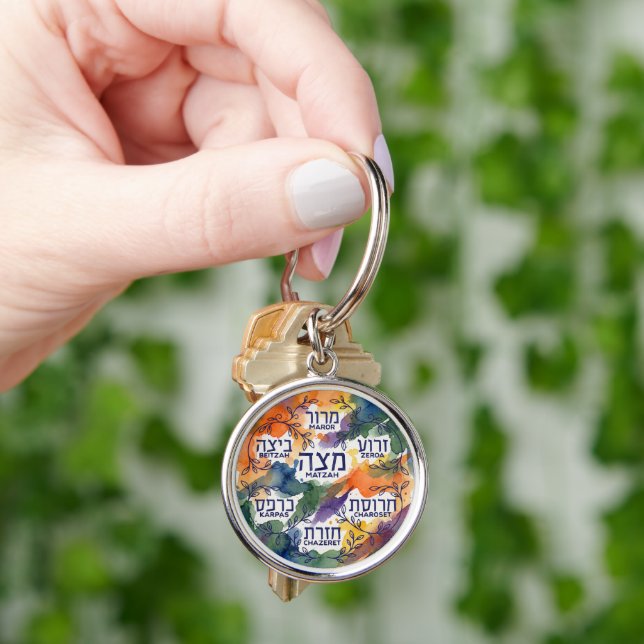 Passover Seder Plate Kearah Gift for Pesach  Keychain (Hand)