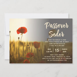 Passover Seder Poppy Invitation