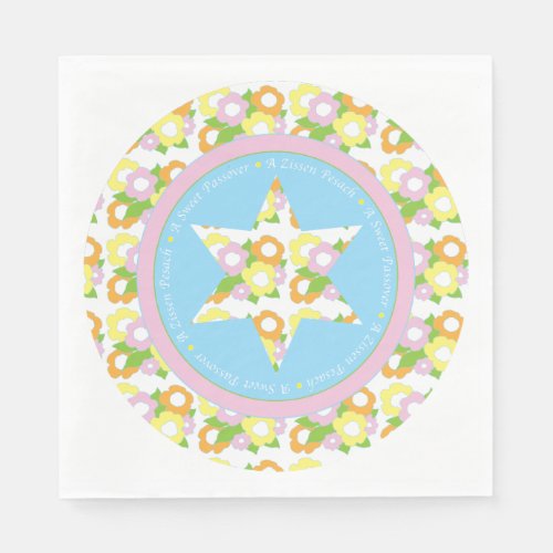 Passover Standard Napkins Pastel Flowers Design