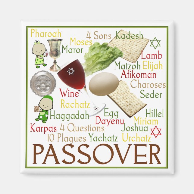 Passover Symbols Magnet (Front)