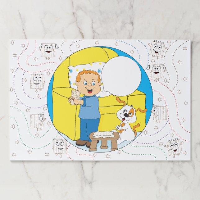 Passover Tearaway Placemat/Afikomen Find/Boy Paper Pad (Front)